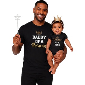 image:imageTstars Papa Bear Dad Baby Matching Shirt Bodysuit Funny Fathers Day Set  Soft cotton matching daddy and me set great for Fathers Day new dad baby shower family photo giftPrincess Man Black  Baby Black