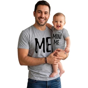 image:imageTstars Papa Bear Dad Baby Matching Shirt Bodysuit Funny Fathers Day Set  Soft cotton matching daddy and me set great for Fathers Day new dad baby shower family photo giftMini Me Dad Gray  Son Gray