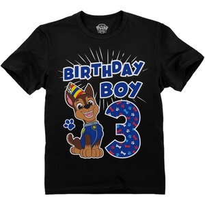 image:imageTstars Paw Patrol Chase 3rd Birthday Shirt Toddler Boy 3 Year Old Tee  Soft licensed Chase tee for turning three great for 3rd birthday pup party three year old boy gift3rd Birthday  Black