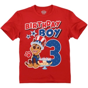 image:imageTstars Paw Patrol Chase 3rd Birthday Shirt Toddler Boy 3 Year Old Tee  Soft licensed Chase tee for turning three great for 3rd birthday pup party three year old boy giftUsa 3rd  Red